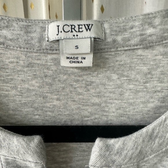 J Crew Factory Heather Grey Stretchy Thick Cotton Blend Lace Up Knit Dress S - Picture 4 of 6